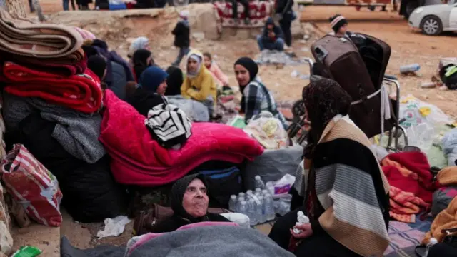 Syrian refugees at the border with Lebanon