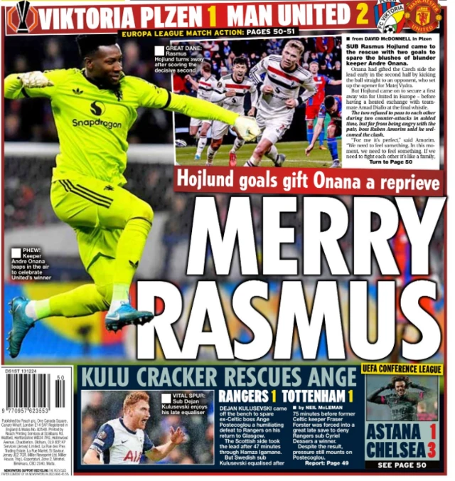 The back page of Friday's Daily Star