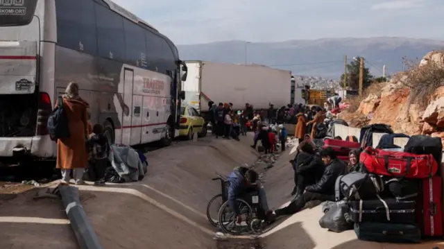 Syrian refugees at the border with Lebanon