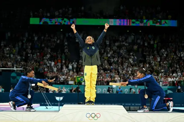 Rebecca Andrade wins gold as Simone Biles and Jordan Chiles bow