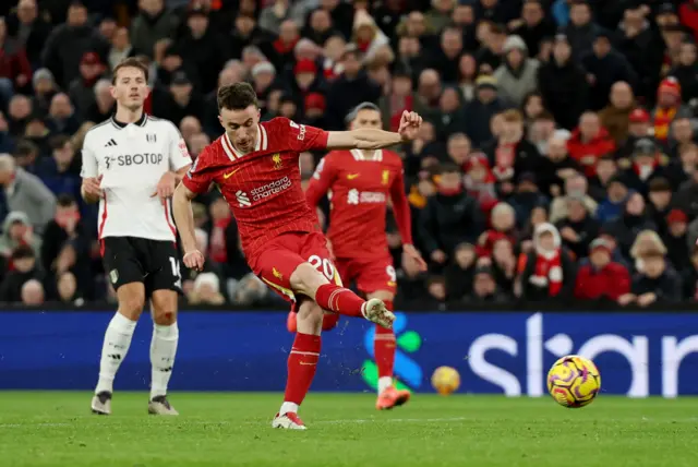 Liverpool's Diogo Jota scores their second goal