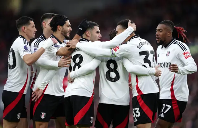 Fulham's Andreas Pereira celebrates scoring their side's first goal of the game