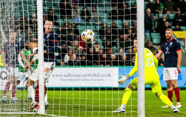 Dwight Gayle scores for Hibernian against Ross County