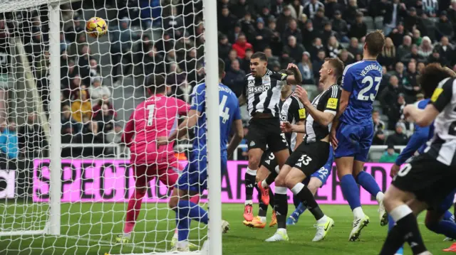 Newcastle United's Bruno Guimaraes scores their second goal