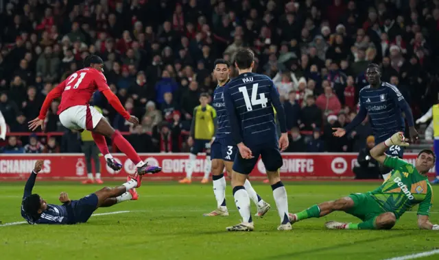 Elanga scores for Nottingham Forest