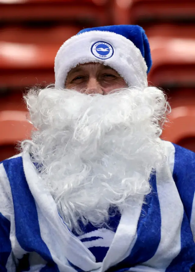 A Brighton fan dressed as Santa