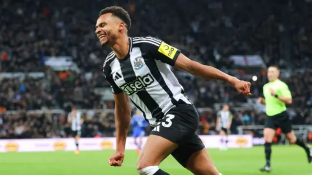 Jacob Murphy of Newcastle United celebrates after scoring their side's fourth goal