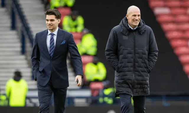 Ianis Hagi (left) with Rangers boss Philippe Clement