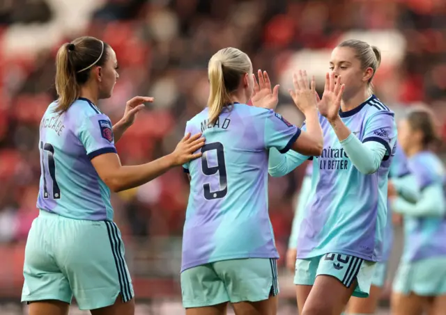 Alessia Russo of Arsenal celebrates scoring