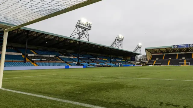 A general view of Rugby Park during a William Hill Premiership match between Kilmanock and Heart of Midlothian at Rugby Park