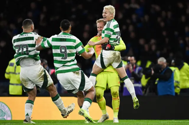 Celtic celebrate after the penalty shoot-out