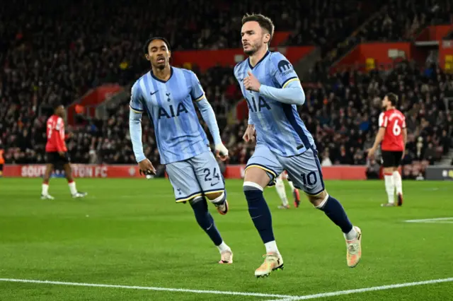 James Maddison celebrates scoring his team's first goal