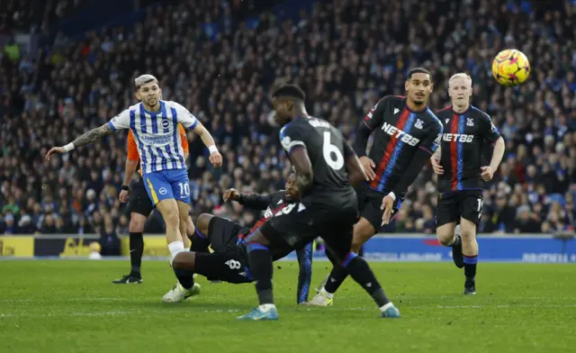 Brighton & Hove Albion's Julio Enciso shoots at goal