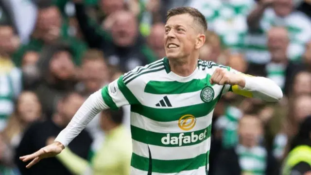 Callum McGregor celebrates making it 3-0