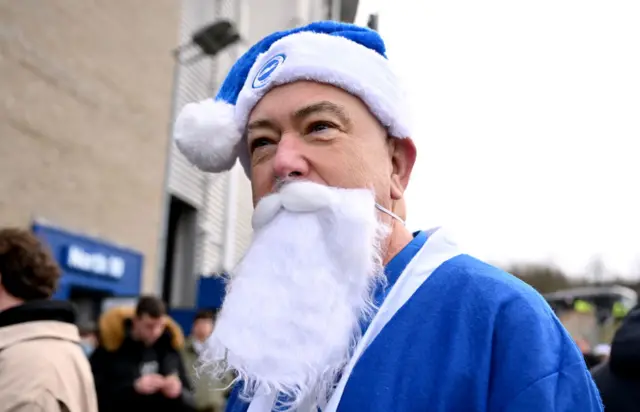 Brighton fan in Santa costume