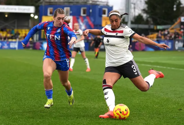 Molly-Mae Sharpe (left) and Manchester United's Gabby George