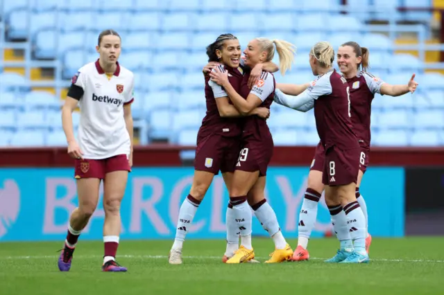 Adriana Leon of Aston Villa celebrates