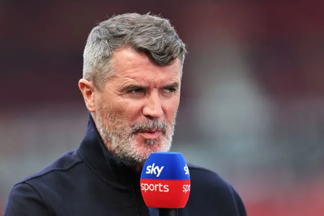 Roy Keane with a Sky Sports mic