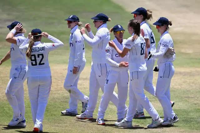 England women during Test against South Africa in Bloemfontein