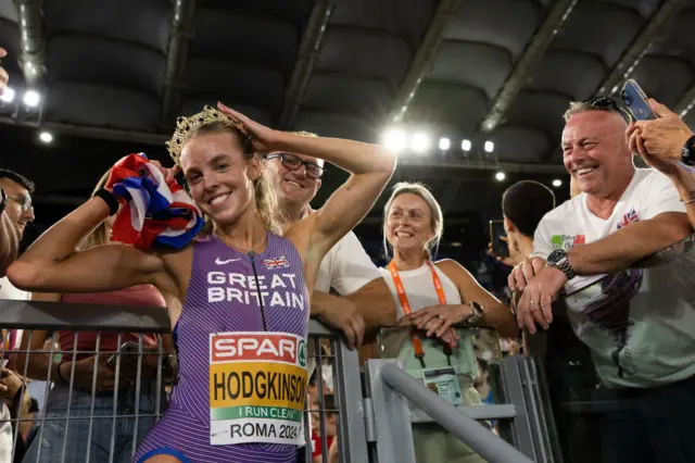 Keely Hodkinson with family and Trevor Painter and Jenny Meadows