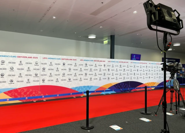 Euro 2025 mixed zone in Lausanne