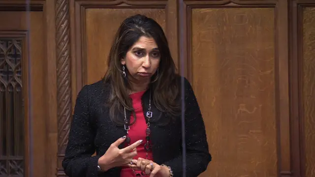 Suella Braverman stands in the Commons