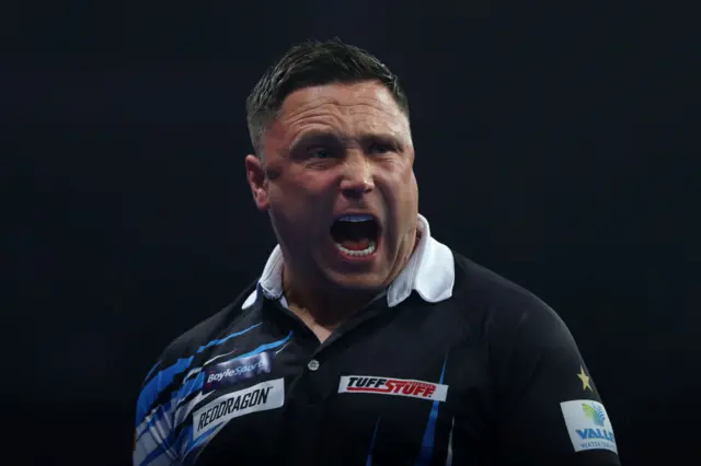 Gerwyn Price celebrates