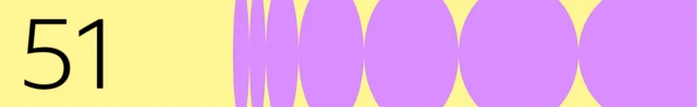 BBC generated image with the number 51 on the left with purple circles on the right. The background is yellow.