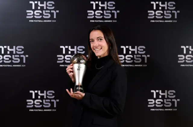 Aitana Bonmati poses with her Fifa 'The Best' Award