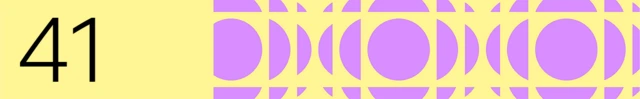 BBC generated image with the number 41 on the left. There are purple circles on the right. The background is yellow.