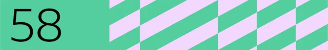 BBC generated image with the number 58 on the left and purple rectangles on the right. The background is green.