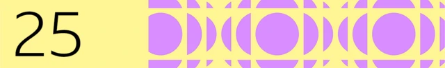 BBC generated image with the number 25 with purple circles on the right. The background image is yellow.