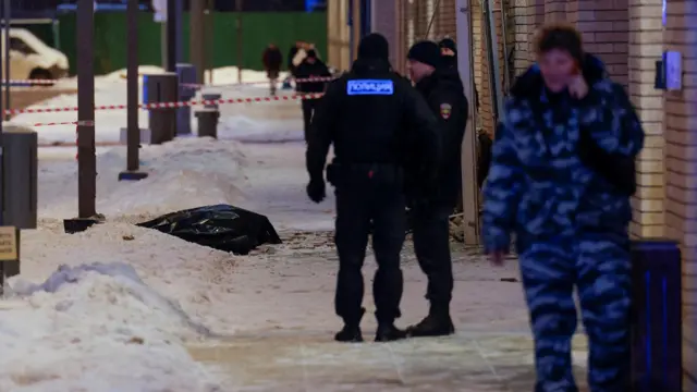 The latest scene on the street where Kirillov was killed this morning