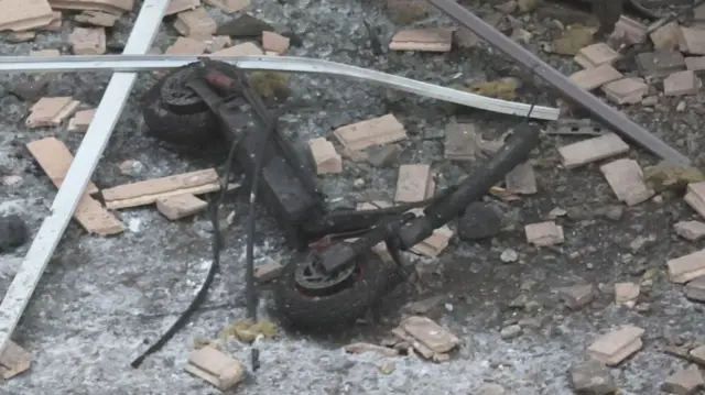 The scooter that reportedly exploded