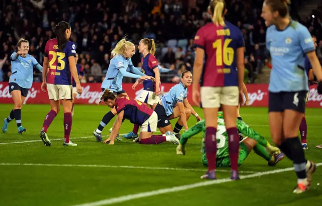 Manchester City celebrate a goal