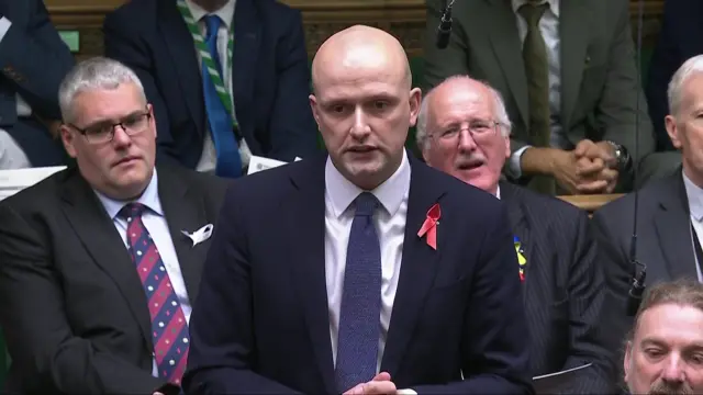 Screen grab of SNP Westminster leader Stephen Flynn speaking during Prime Minister's Questions in the House of Commons