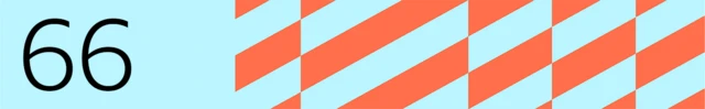 BBC generated image with the number 66 on the left and orange rectangles on the right. The background is light blue.