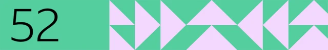 BBC generated image with the number 52 on the left and purple triangles on the right. The background is green