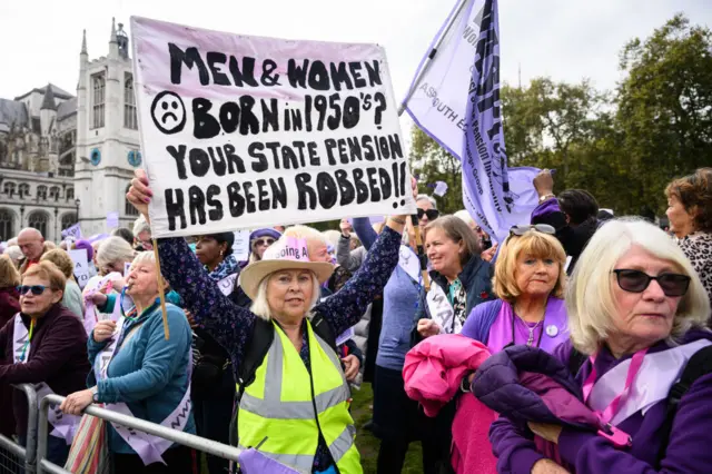 Campaigners pictured in October outside Parliament