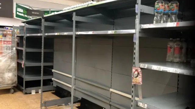 Empty shelves