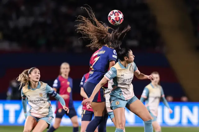 Salma Paralluelo of FC Barcelona Femenino and Leila Ouahab