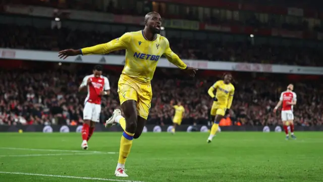 Jean-Philippe Mateta of Crystal Palace celebrates scoring