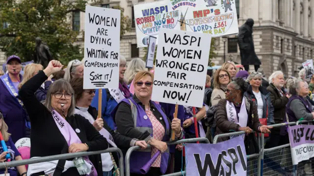 Waspi women protesting in October