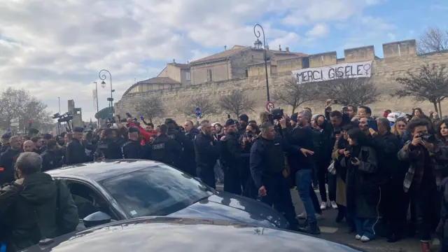 Gisèle Pelicot's car leaving the court