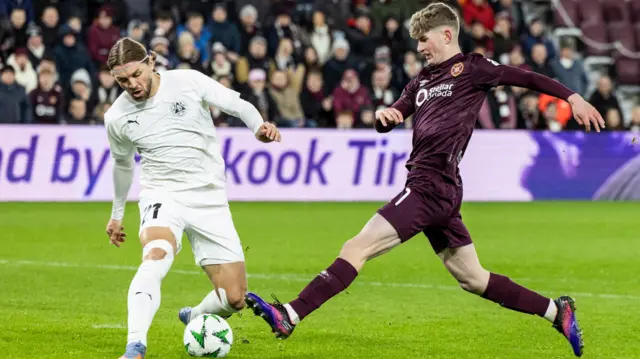 James Wilson in action for Hearts