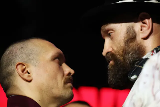 Oleksandr Usyk faces off with Tyson Fury