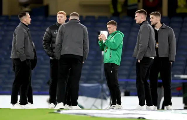 Shamrock Rovers players, including Danny Grant, centr