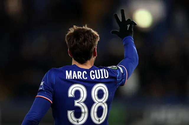 Marc Guiu of Chelsea celebrates