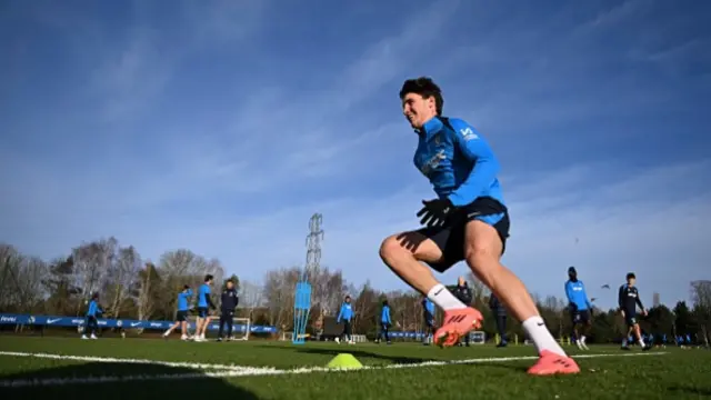 Cesare Casadei of Chelsea during a training session