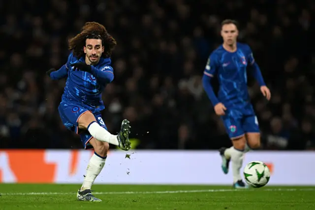 Marc Cucurella of Chelsea scores